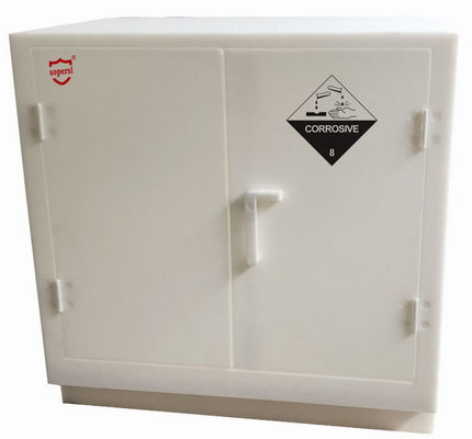 comprare Laboratorio Solvente di plastica doppia porta piccolo armadio corrosivo Acido di polipropilene bianco fabbricazione online