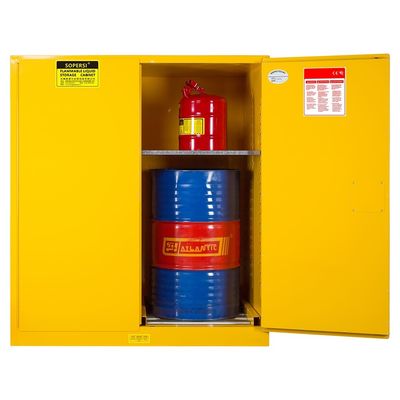 comprare 2 Armadio di stoccaggio per tamburi 110 galloni Roller per tamburi verticali auto-chiudibili-EN fabbricazione online
